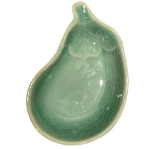 Antique Joseon Celadon Korean Japan Eggplant Trinket Dish Crackle Green